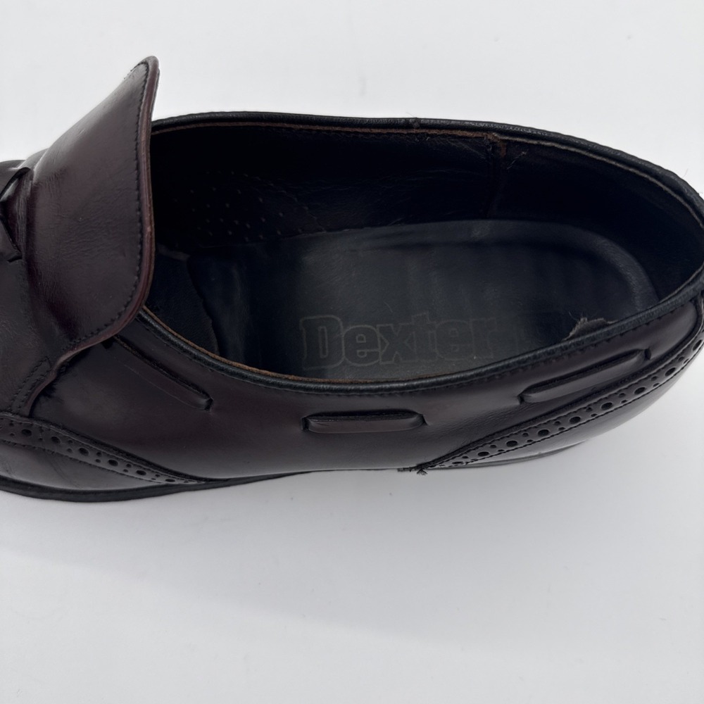 Dexter Mens 10.5 Burgundy Leather‎ Tassel Loafer Shoes Wingtip Brogue Design - Picture 11 of 13